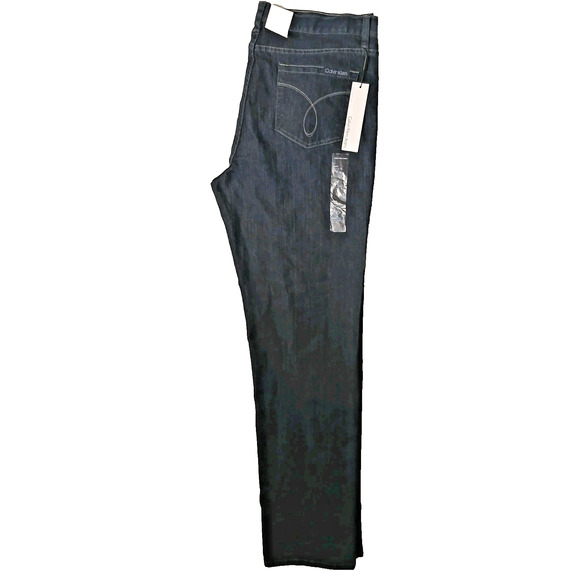 NEW Calvin Klein Jeans Women's Sz 33 16 XL Dark Blue Denim Skinny Embroidered - Picture 6 of 16